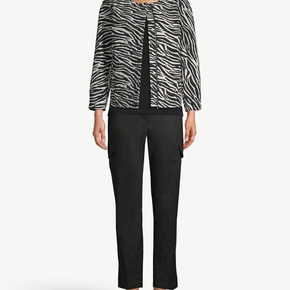 Chico's Zebra-Print Jacquard Jacket‎ Size Medium - Picture 3 of 7